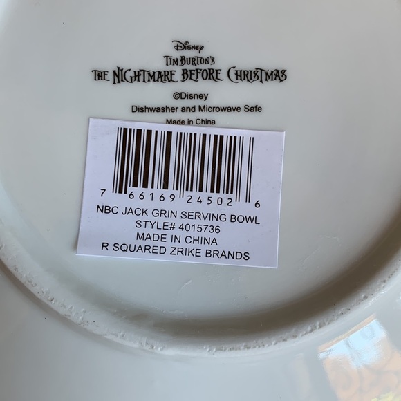 New Jack Skellington The Nightmare Before Christmas Grin Ceramic Serving Bowl - Picture 7 of 9